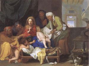 Brun, Charles Le Holy Family with the Infant Jesus Asleep (mk05) France oil painting art